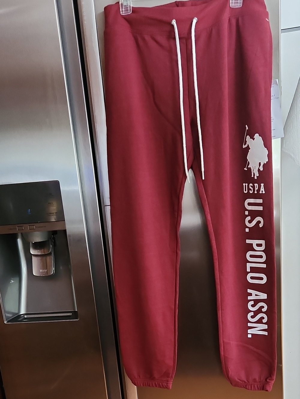 U.S. Polo Assn. Maroon Jogger Sweatpants with White Logo